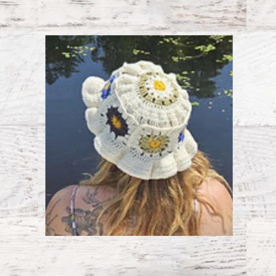 Koigu Floral Frills Bucket Hat crochet kit