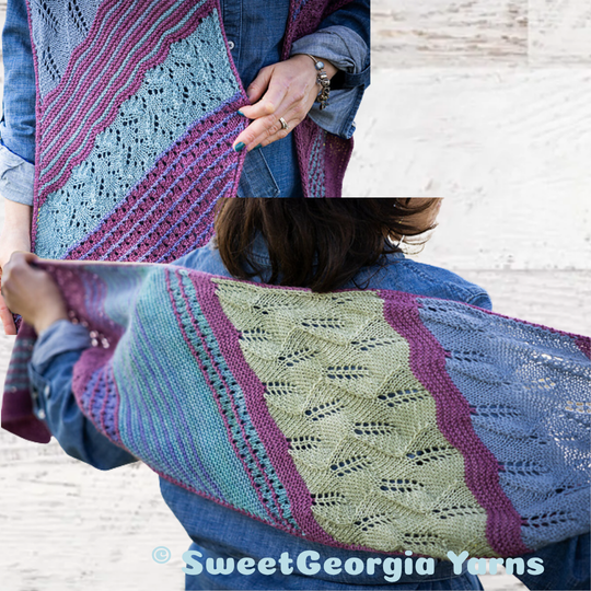 Sweet Georgia Yarns Hebe Sunset Scarf Kit