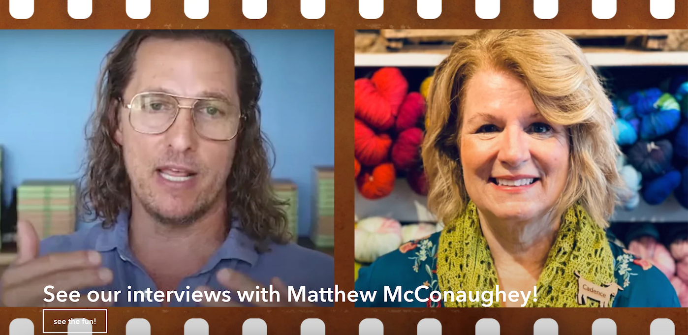interview with Matthew McConaughey about Fuzzy Goat Yarn Shop in Thomasville, Georgia
