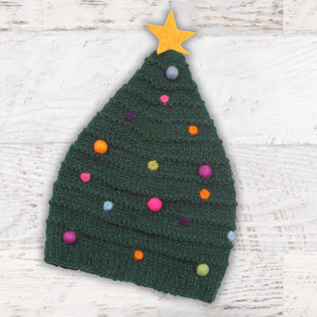 Finished Knit Holiday Tree Hat