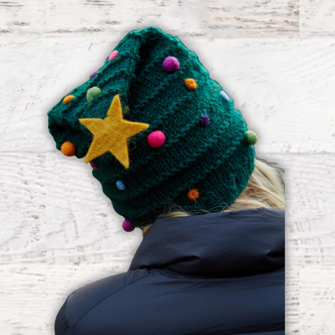 Finished Knit Holiday Tree Hat