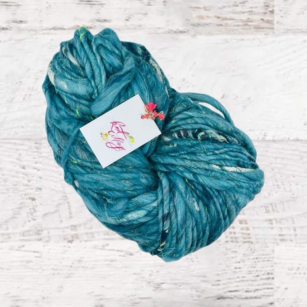 Azure Pixie Bulky Weight Yarn — Chunky, Hand-Dyed & Indie | Fuzzy Goat