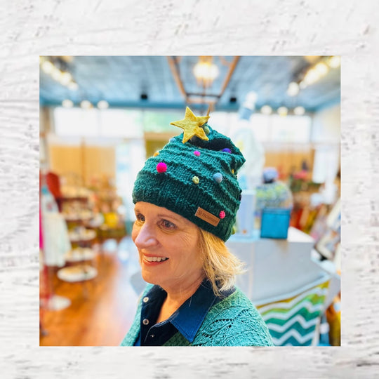 Finished Knit Holiday Tree Hat