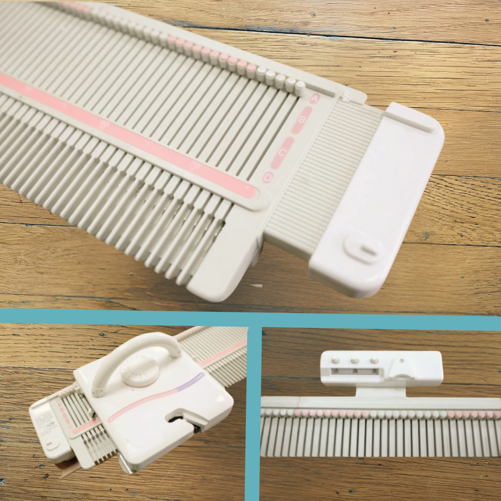 ☆きき☆63ふんわりドットP・120③・129(GY) Silver Reed LK150 Knitting Machine — Mid Gauge | Fuzzy Goat